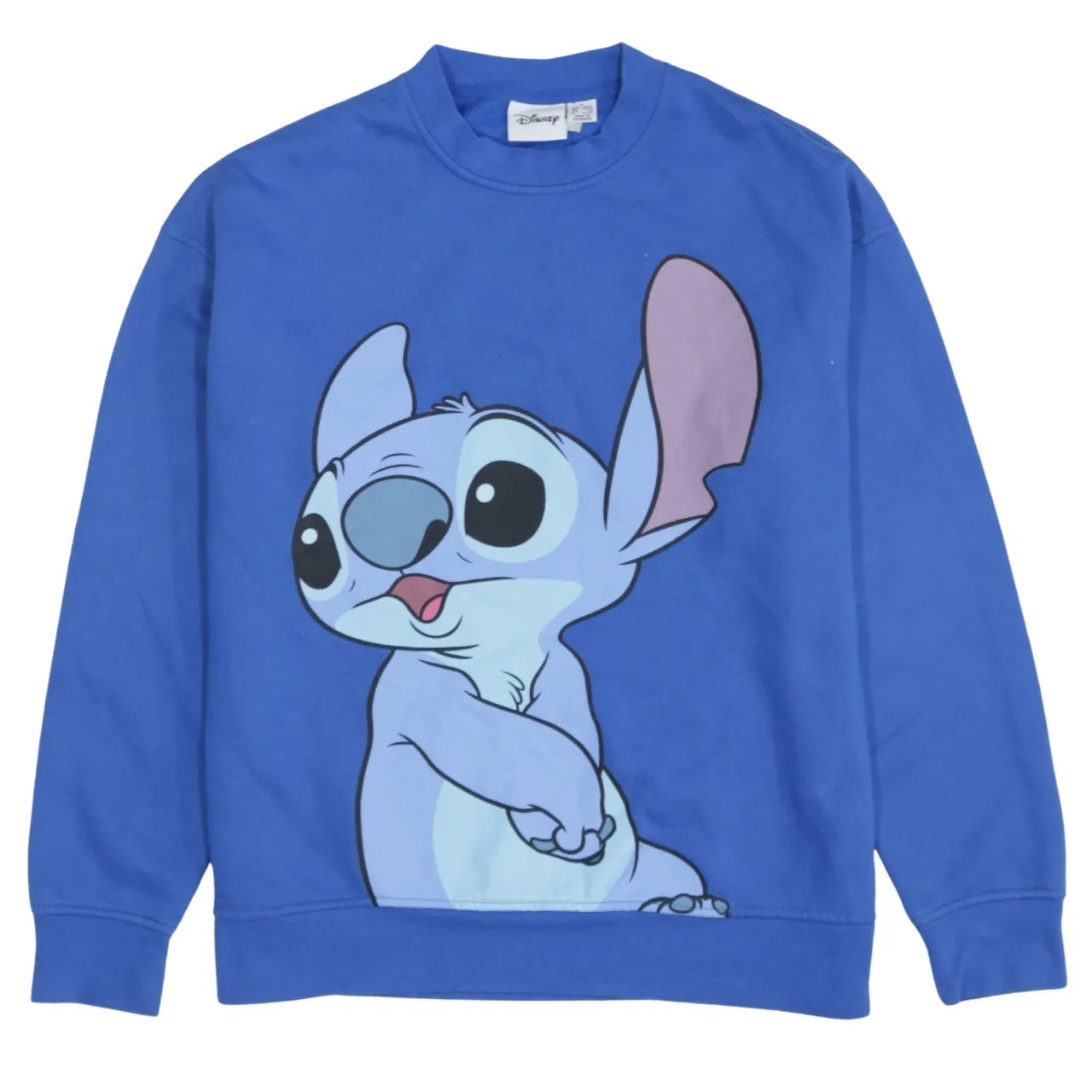 Disney Blue Stitch Sweatshirt Women's Small Printed Character Graphic Pullover Jumper sold by Vintage Club