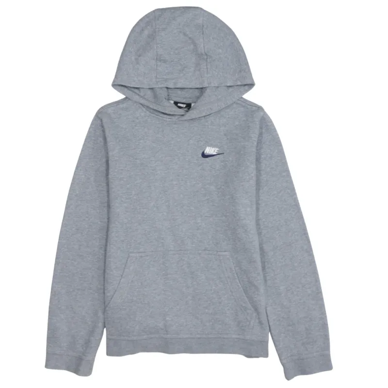 Nike Grey Hoodie Women’s XLarge Embroidered Chest Logo Front Pocket Fleece Pullover Sweatshirt sold by Vintage Club
