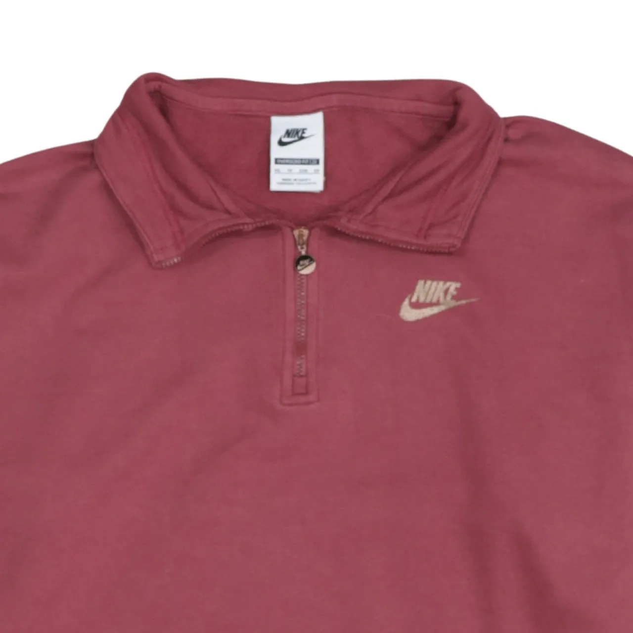Nike Burgundy Red Quarter Zip Sweatshirt Men’s XSmall Embroidered Swoosh Back Printed Logo Pullover sold by Vintage Club product image thumbnail 3