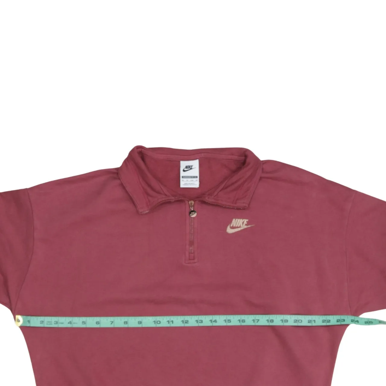 Nike Burgundy Red Quarter Zip Sweatshirt Men’s XSmall Embroidered Swoosh Back Printed Logo Pullover sold by Vintage Club product image thumbnail 5