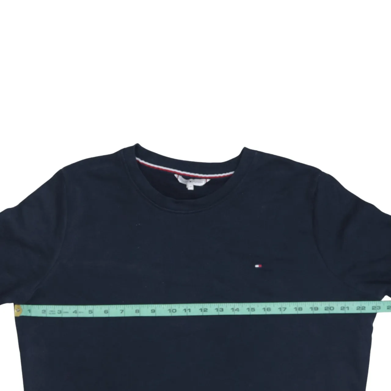 Tommy Hilfiger Navy Blue Sweatshirt Women's XLarge Embroidered Flag Logo Crewneck Pullover Top sold by Vintage Club product image thumbnail 5