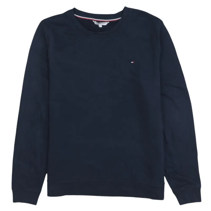Tommy Hilfiger Navy Blue Sweatshirt Women's XLarge Embroidered Flag Logo Crewneck Pullover Top made by Tommy Hilfiger