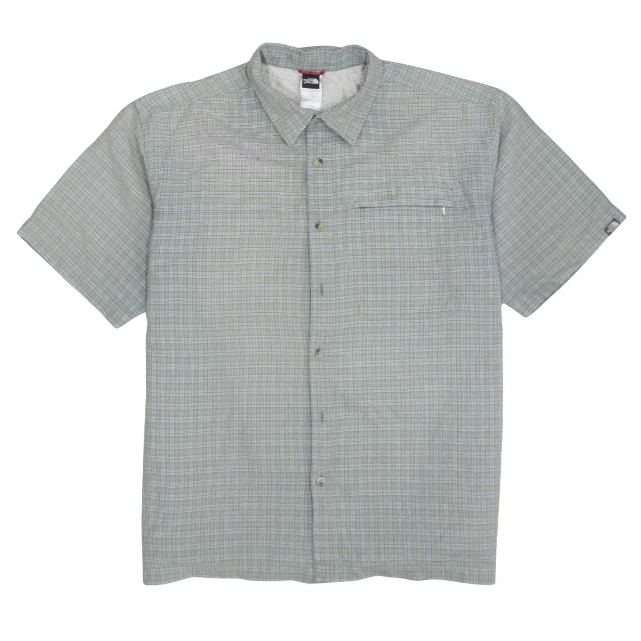 The North Face Green Check Shirt Men’s XLarge Short Sleeve Button Front Hiking Top sold by Vintage Club