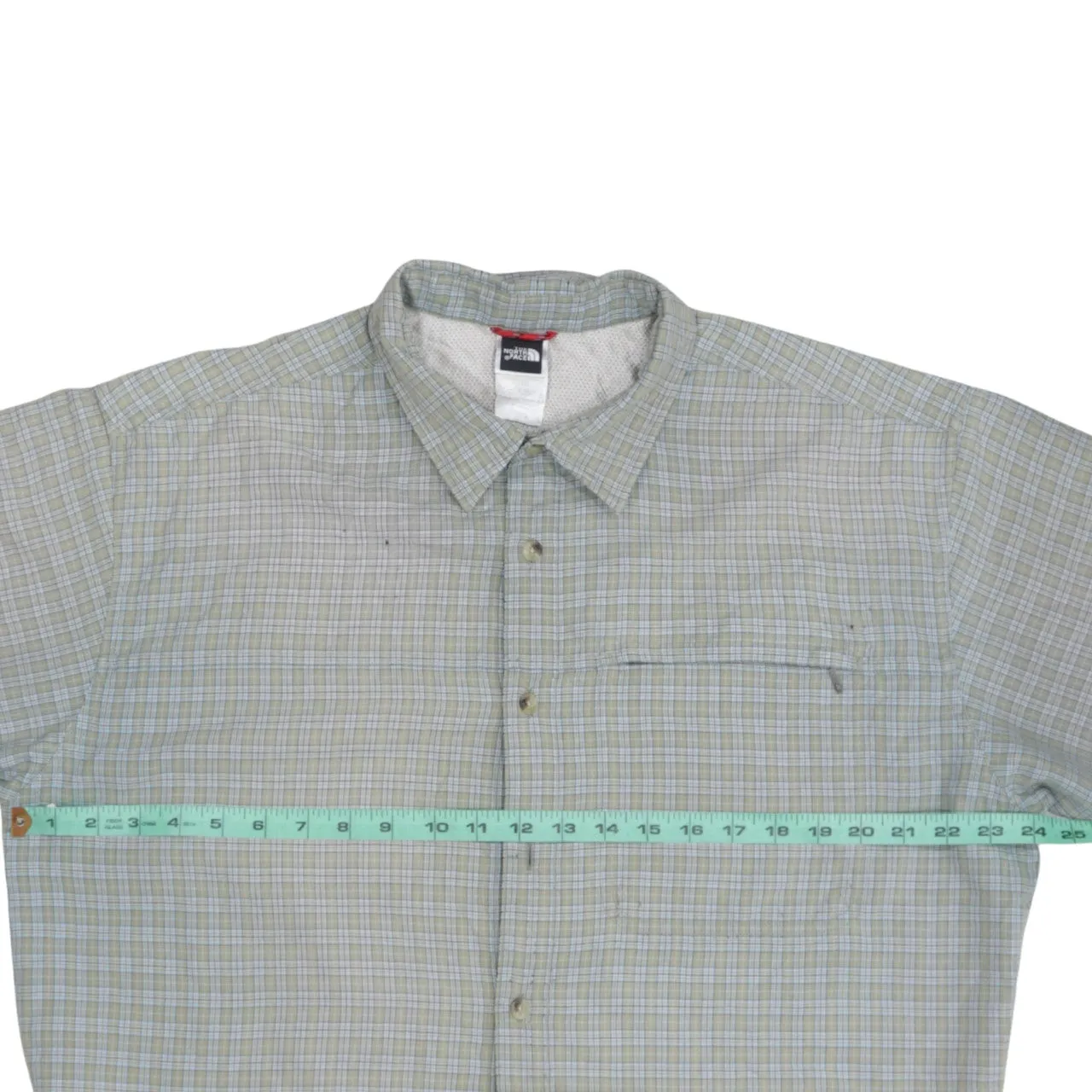 The North Face Green Check Shirt Men’s XLarge Short Sleeve Button Front Hiking Top sold by Vintage Club product image thumbnail 5