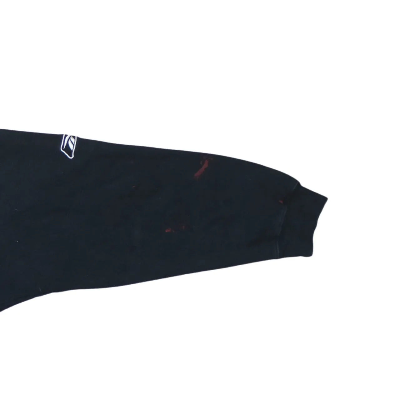 Reebok Black Hoodie Men's Small Sleeve Logo Pouch Pocket Pullover Sweatshirt sold by Vintage Club product image thumbnail 3