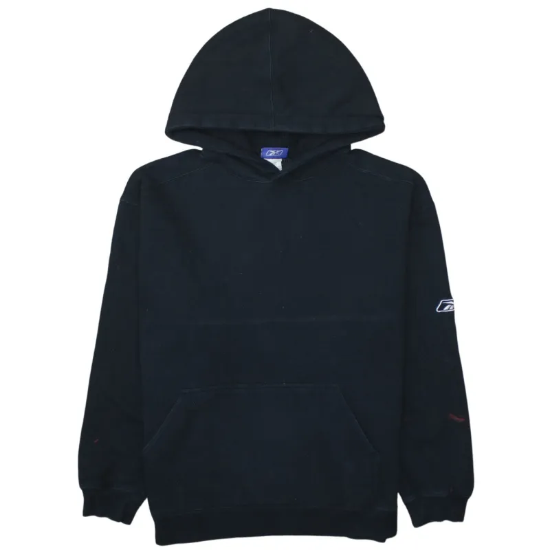Reebok Black Hoodie Men's Small Sleeve Logo Pouch Pocket Pullover Sweatshirt sold by Vintage Club