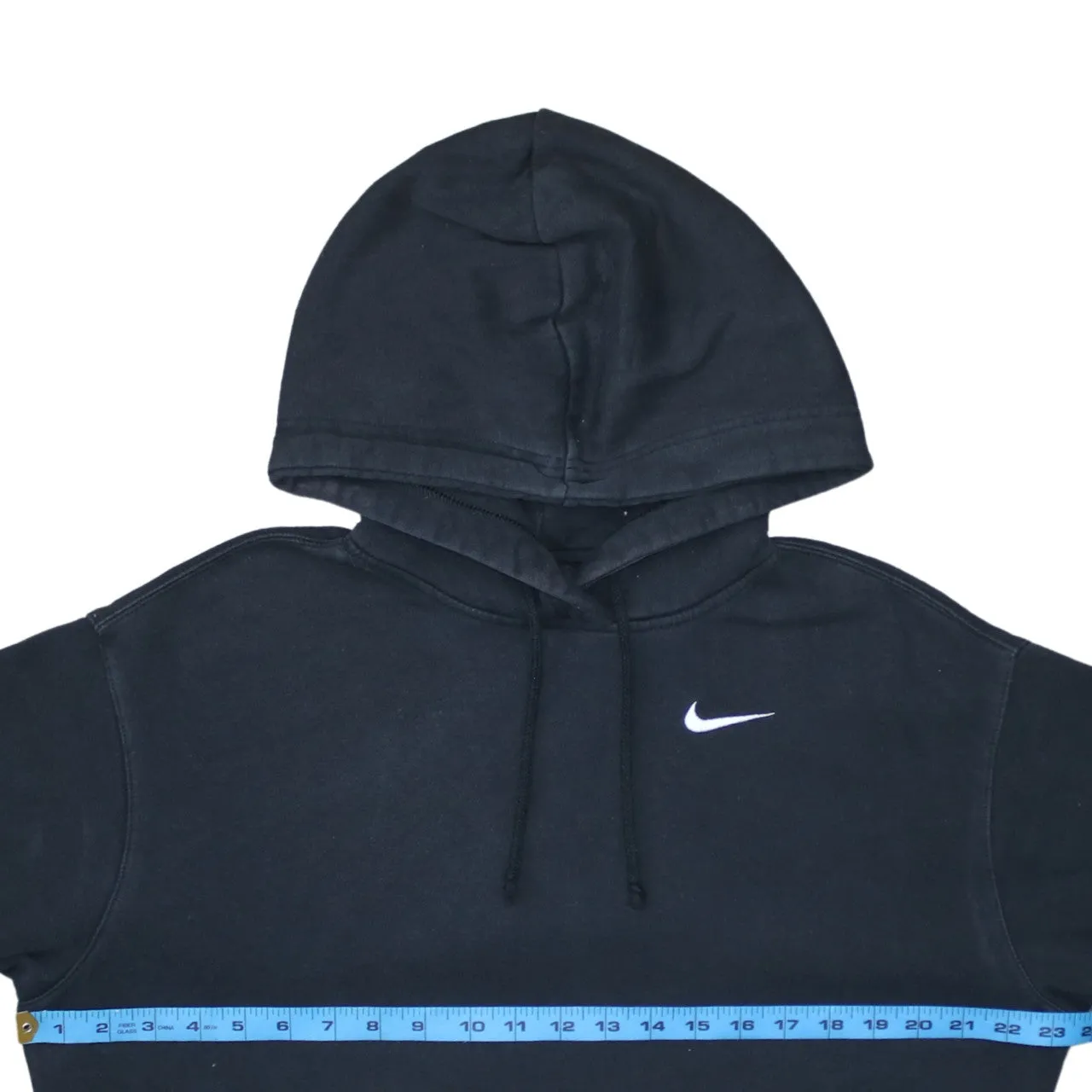 Nike Black Hoodie Men's XSmall Embroidered Swoosh Drawstring Hood Pullover Sweatshirt sold by Vintage Club product image thumbnail 5