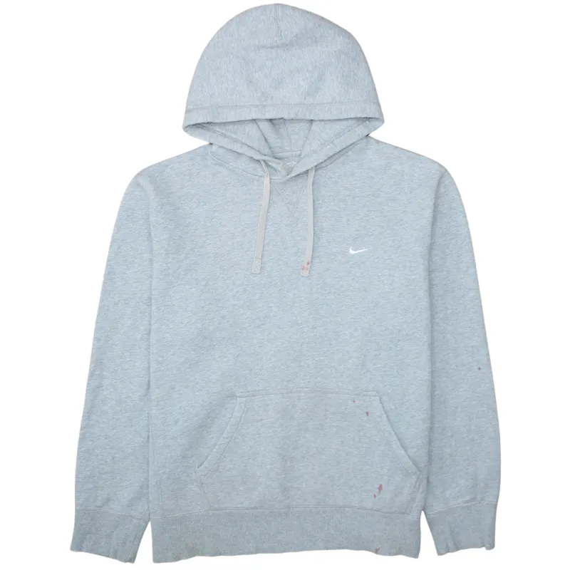 Nike Light Grey Hoodie Men's XLarge Embroidered Swoosh Drawstring Pocket Pullover Sweatshirt sold by Vintage Club