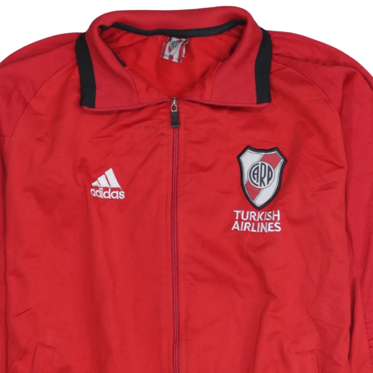 Adidas Red Track Jacket Men’s Small River Plate Turkish Airlines Sponsor Zip Top sold by Vintage Club product image thumbnail 3