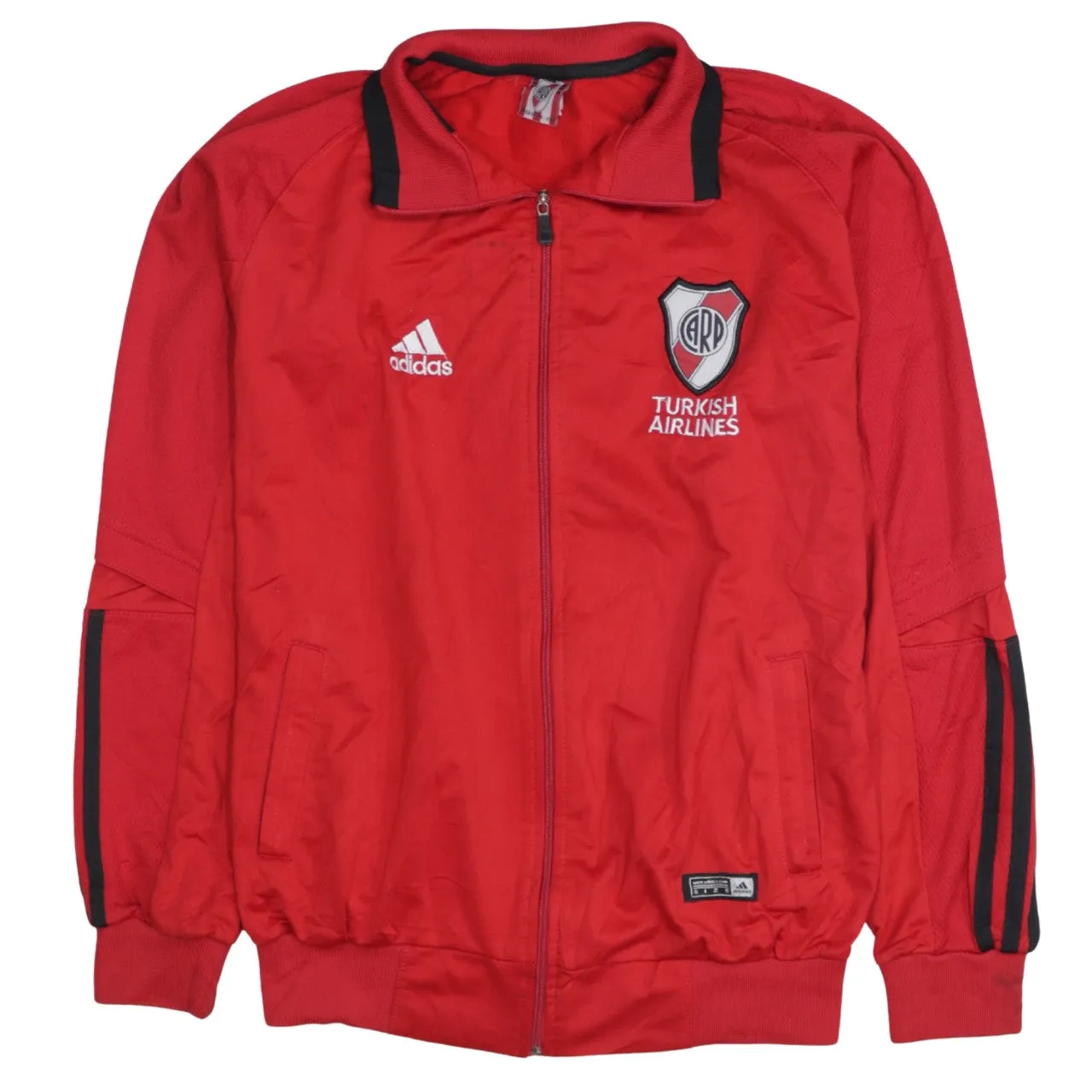 Adidas Red Track Jacket Men’s Small River Plate Turkish Airlines Sponsor Zip Top sold by Vintage Club