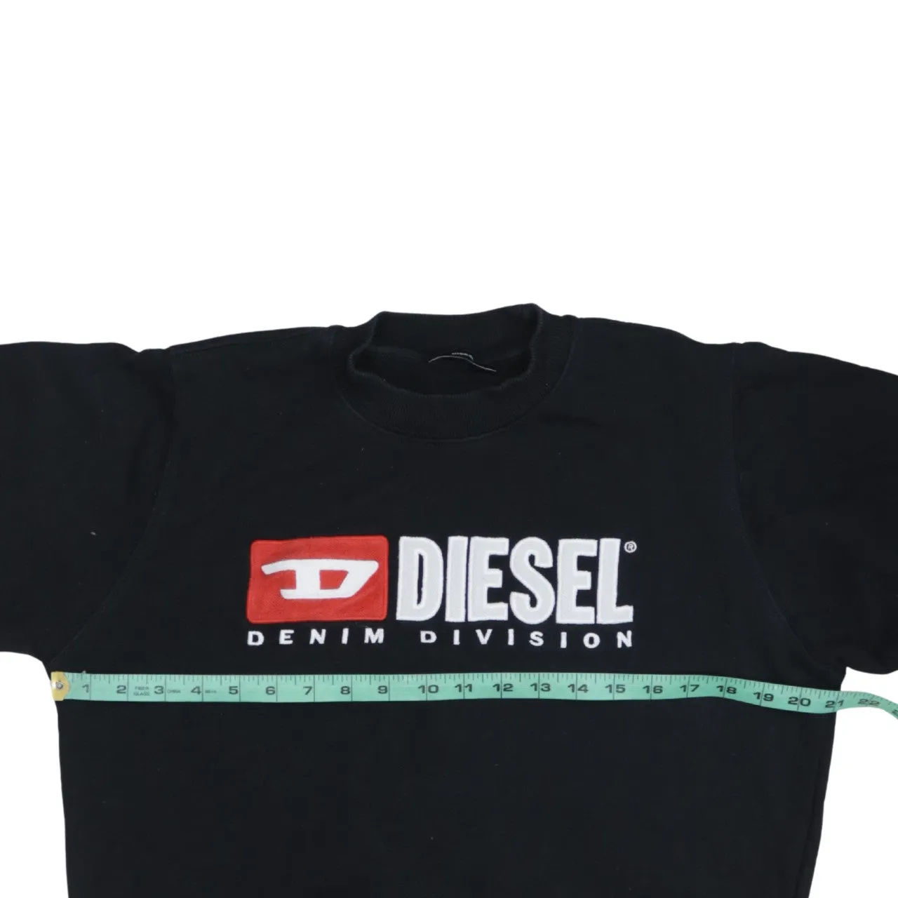Diesel Black Sweatshirt Men's Small Embroidered Denim Division Logo Crewneck Pullover Top sold by Vintage Club product image thumbnail 5