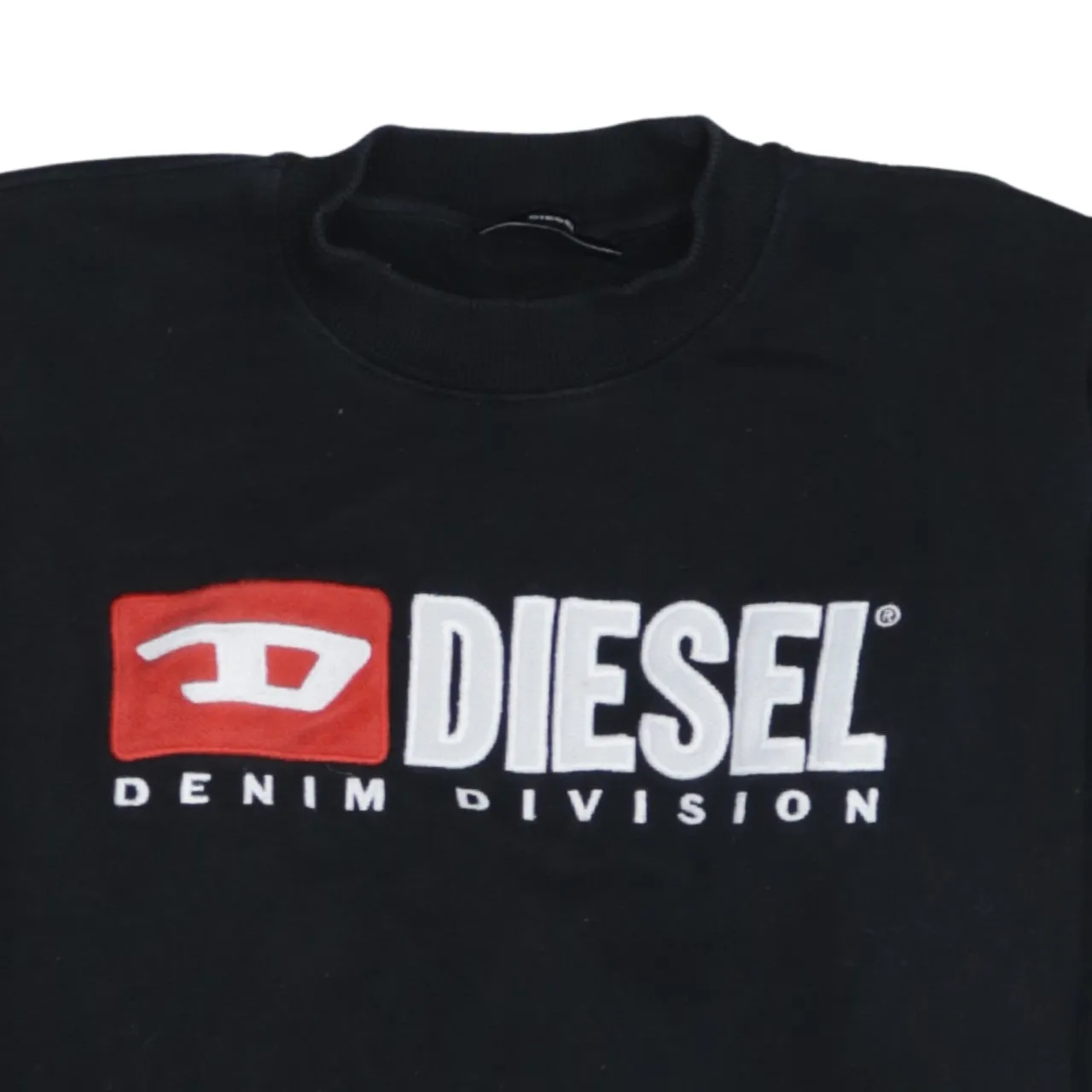 Diesel Black Sweatshirt Men's Small Embroidered Denim Division Logo Crewneck Pullover Top sold by Vintage Club product image thumbnail 3