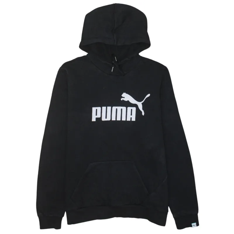 Puma Black Hoodie Women’s Medium Printed Logo Front Pouch Pocket Pullover Sweatshirt sold by Vintage Club