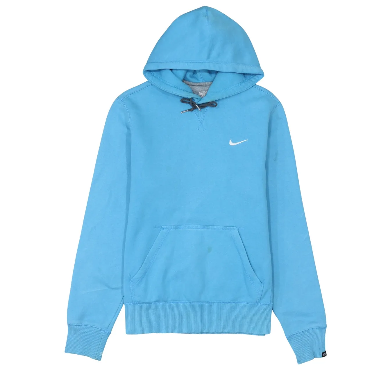 Nike Light Blue Hoodie Women’s Medium Embroidered Swoosh Drawstring Hood Front Pocket Sweatshirt sold by Vintage Club