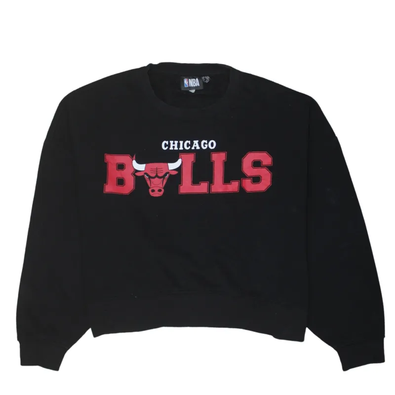 NBA Black Sweatshirt Women’s XLarge Chicago Bulls Printed Logo Crewneck Pullover Top sold by Vintage Club
