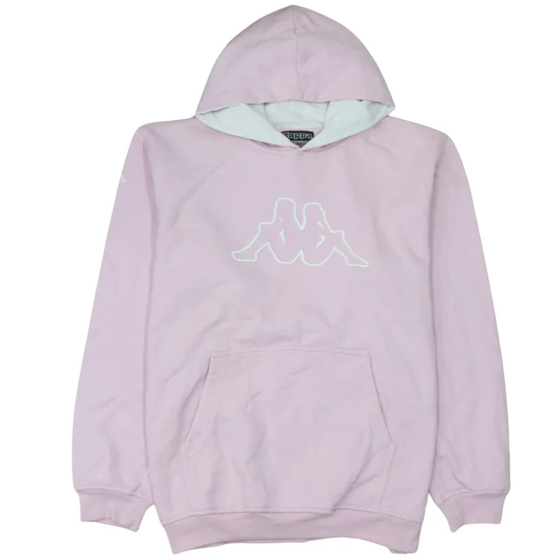 Kappa Light Pink Hoodie Women’s XXLarge Printed Omini Logo Front Pouch Pullover Sweatshirt sold by Vintage Club