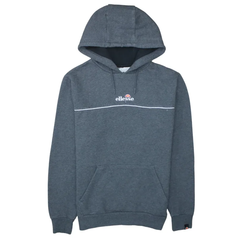 Ellesse Charcoal Grey Hoodie Men's Small Embroidered Chest Logo Front Pocket Pullover Sweatshirt sold by Vintage Club