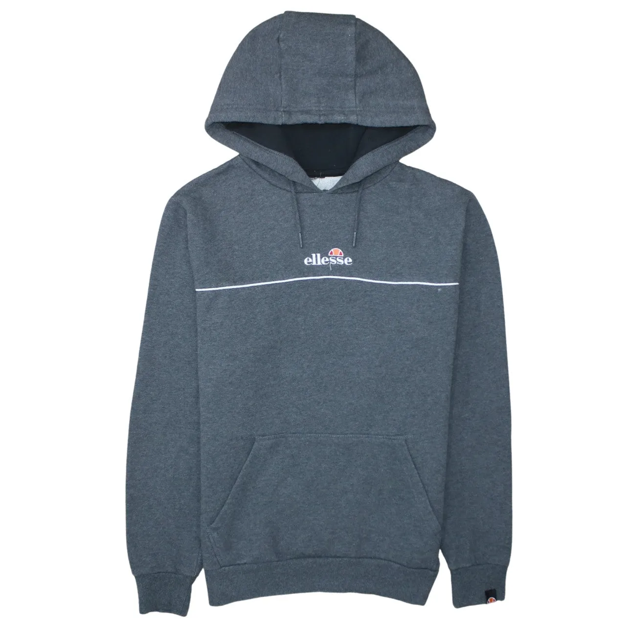 Ellesse Charcoal Grey Hoodie Men's Small Embroidered Chest Logo Front Pocket Pullover Sweatshirt sold by Vintage Club