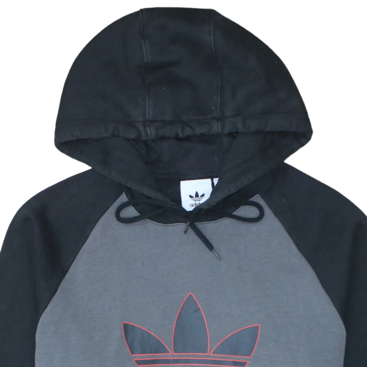 Adidas Black Grey Hoodie Men’s Medium Trefoil Printed Logo Front Pocket Pullover Sweatshirt sold by Vintage Club product image thumbnail 3