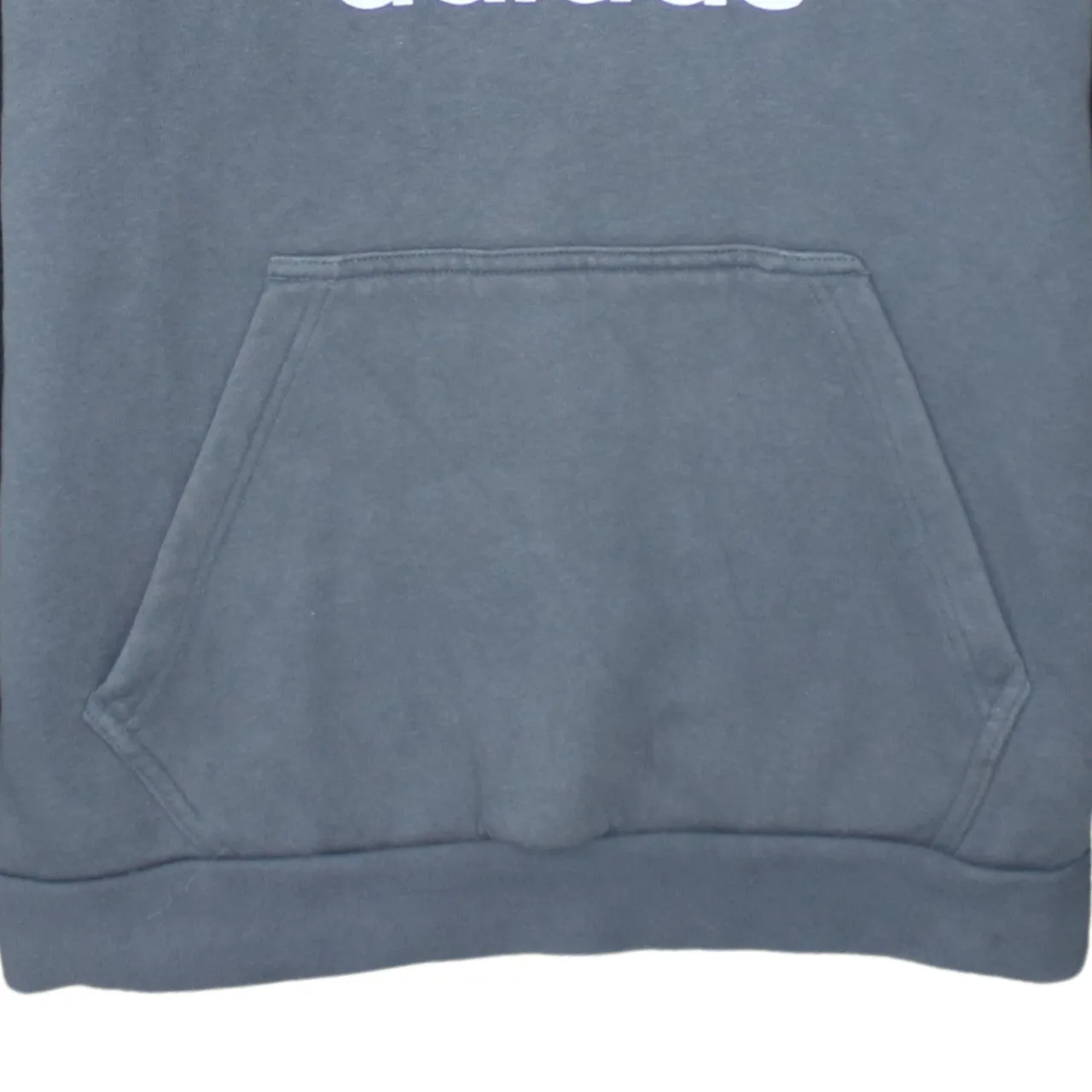 Adidas Black Grey Hoodie Men’s Medium Trefoil Printed Logo Front Pocket Pullover Sweatshirt sold by Vintage Club product image thumbnail 4