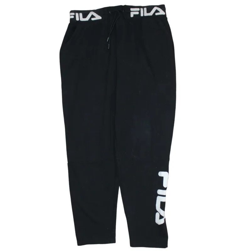Fila Black Joggers Sweatpants Men’s 32 Elastic Logo Waist Large Leg Branding Loungewear made by Fila
