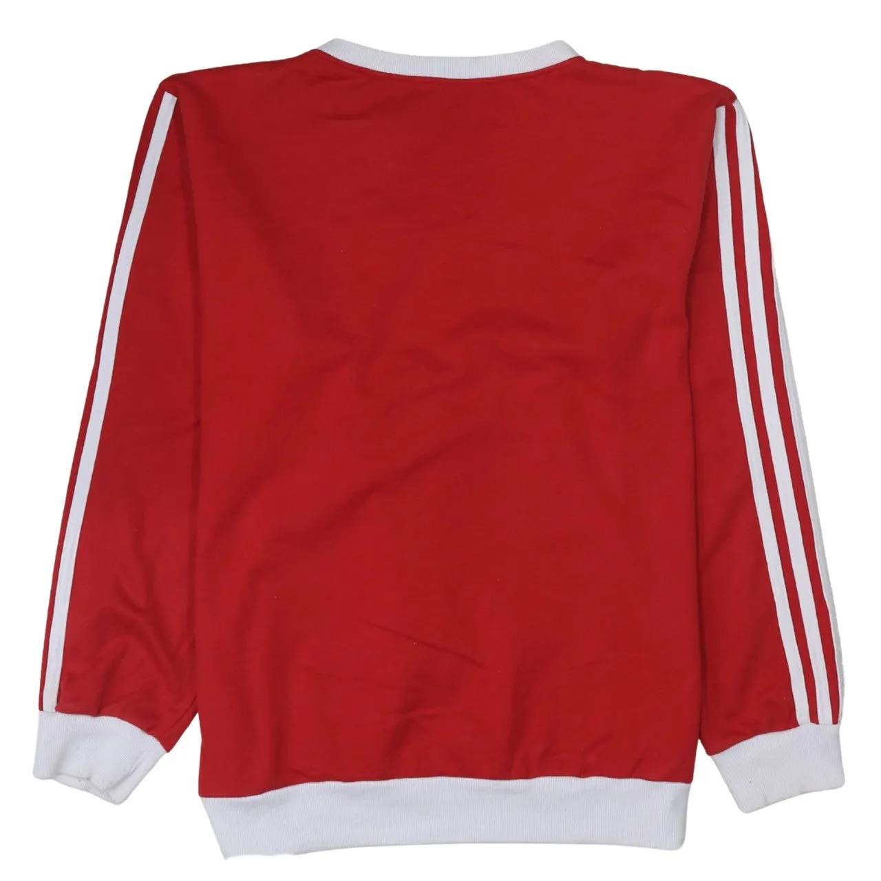Adidas Red Sweatshirt Women's XLarge Embroidered Trefoil Logo Three Stripe Sleeves Pullover Top sold by Vintage Club product image thumbnail 2