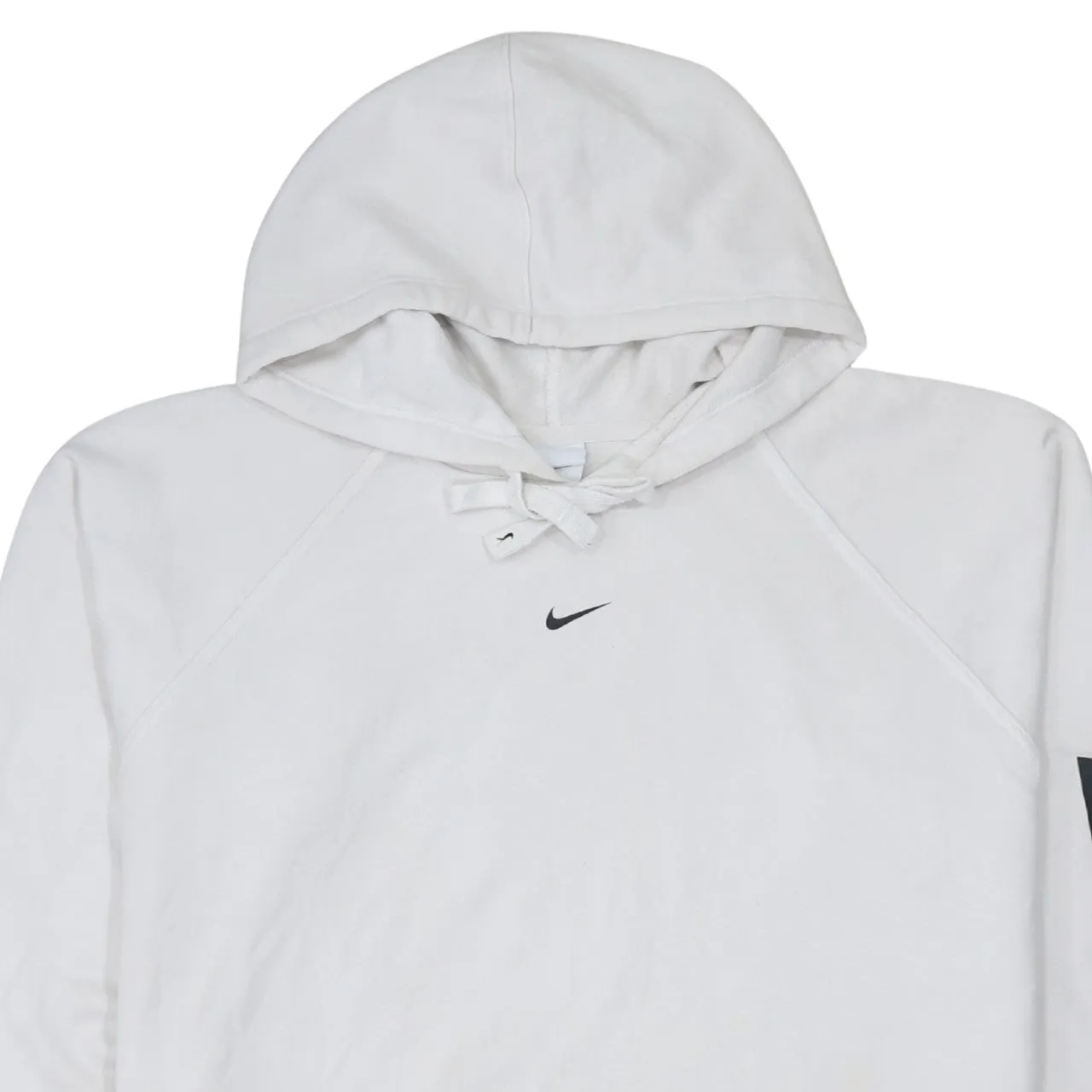 Nike White Hoodie Men’s Large Printed Sleeve Logo Small Swoosh Pullover Sweatshirt sold by Vintage Club product image thumbnail 3