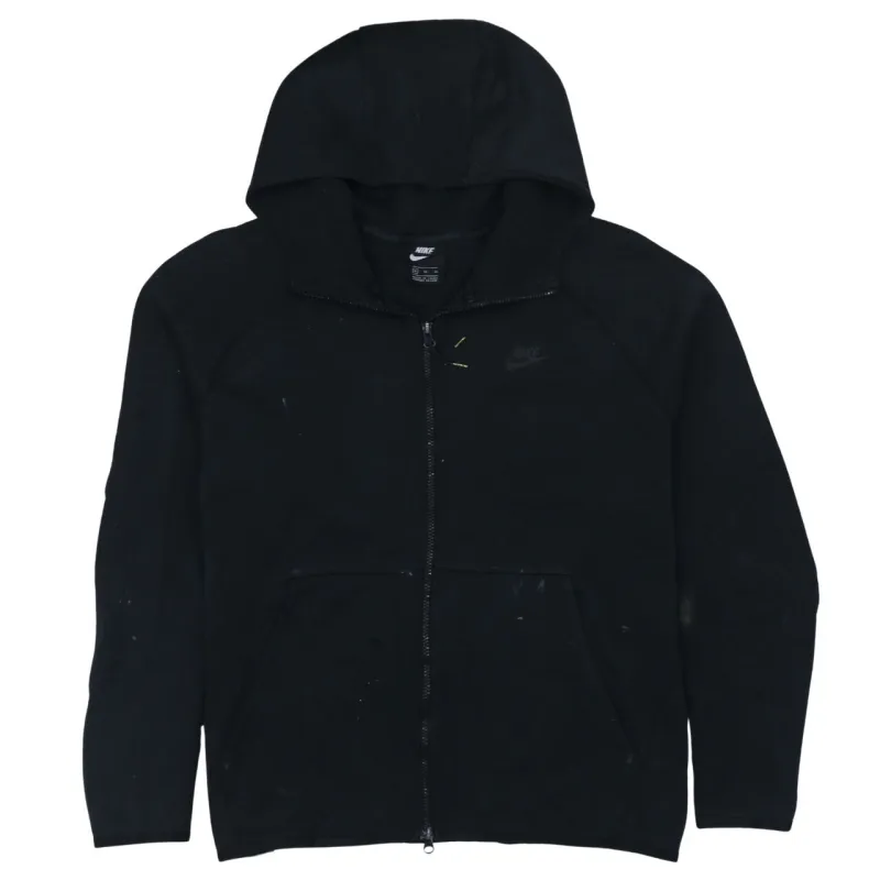 Nike Black Full Zip Hoodie Men’s XLarge Embroidered Chest Logo Split Pocket Sweatshirt sold by Vintage Club