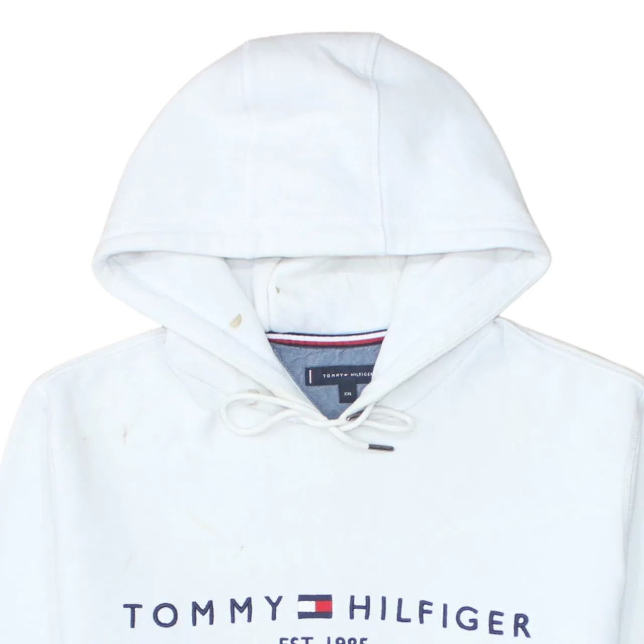 Tommy Hilfiger White Hoodie Women’s XXLarge Embroidered Logo Front Pocket Pullover Sweatshirt sold by Vintage Club product image thumbnail 3