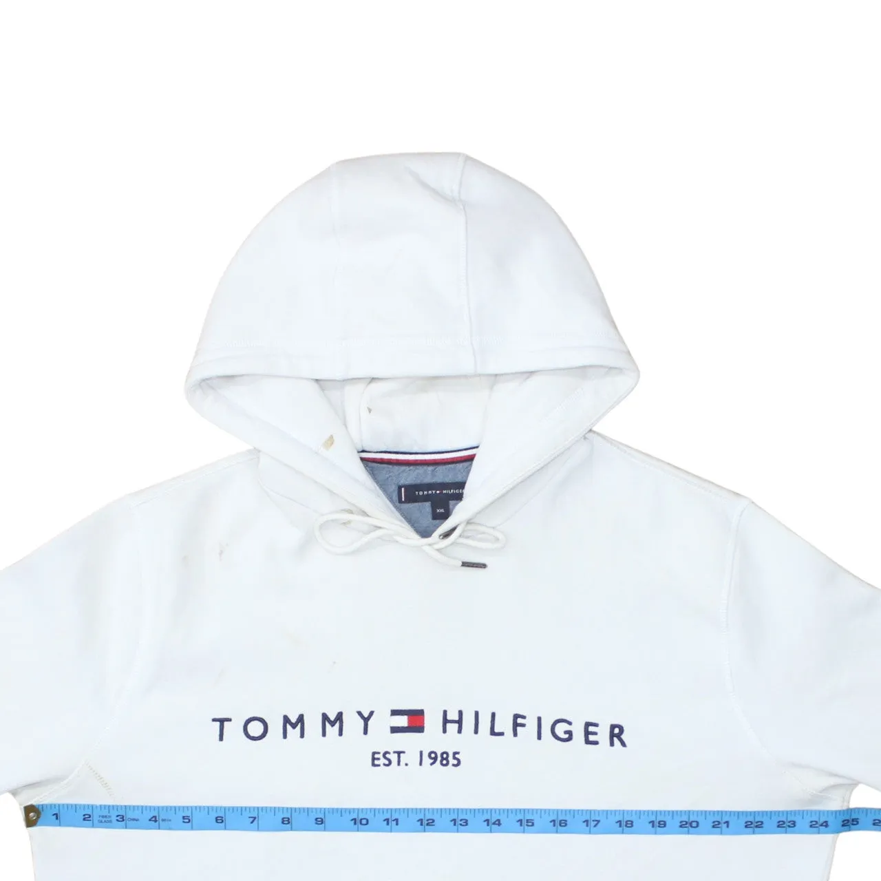 Tommy Hilfiger White Hoodie Women’s XXLarge Embroidered Logo Front Pocket Pullover Sweatshirt sold by Vintage Club product image thumbnail 5