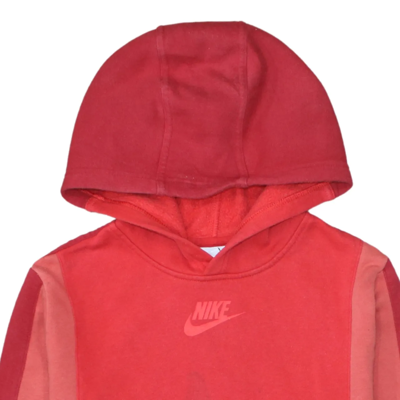 Nike Red Colour Block Hoodie Women's XLarge Printed Logo Pullover Sweatshirt Top sold by Vintage Club product image thumbnail 3