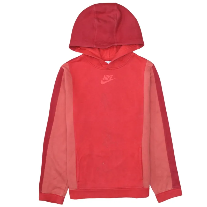Nike Red Colour Block Hoodie Women's XLarge Printed Logo Pullover Sweatshirt Top sold by Vintage Club