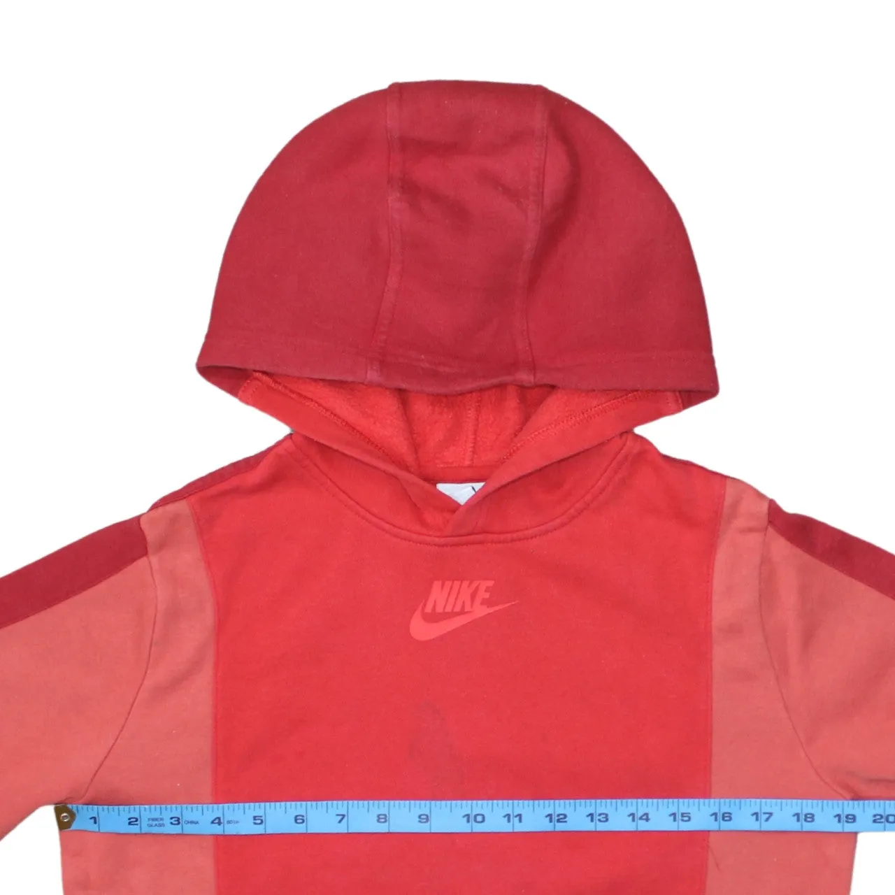 Nike Red Colour Block Hoodie Women's XLarge Printed Logo Pullover Sweatshirt Top sold by Vintage Club product image thumbnail 5