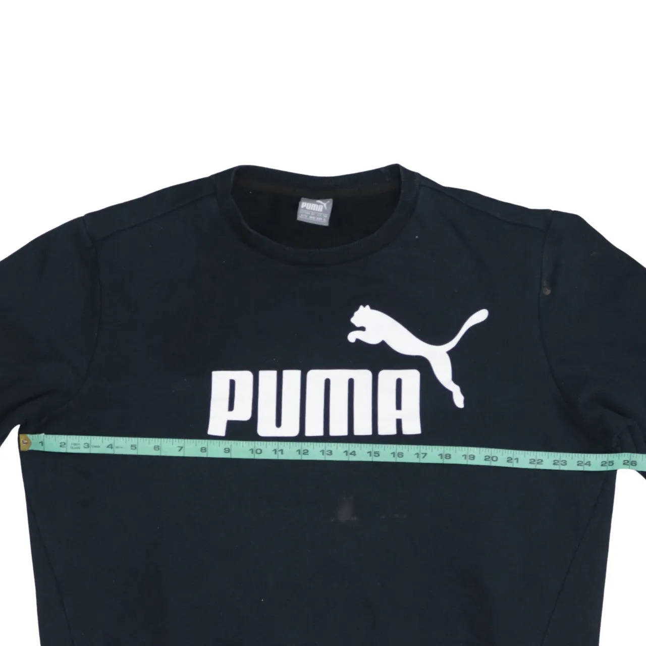 Puma Black Sweatshirt Men's XLarge Printed Logo Crewneck Ribbed Cuffs Pullover Top sold by Vintage Club product image thumbnail 5