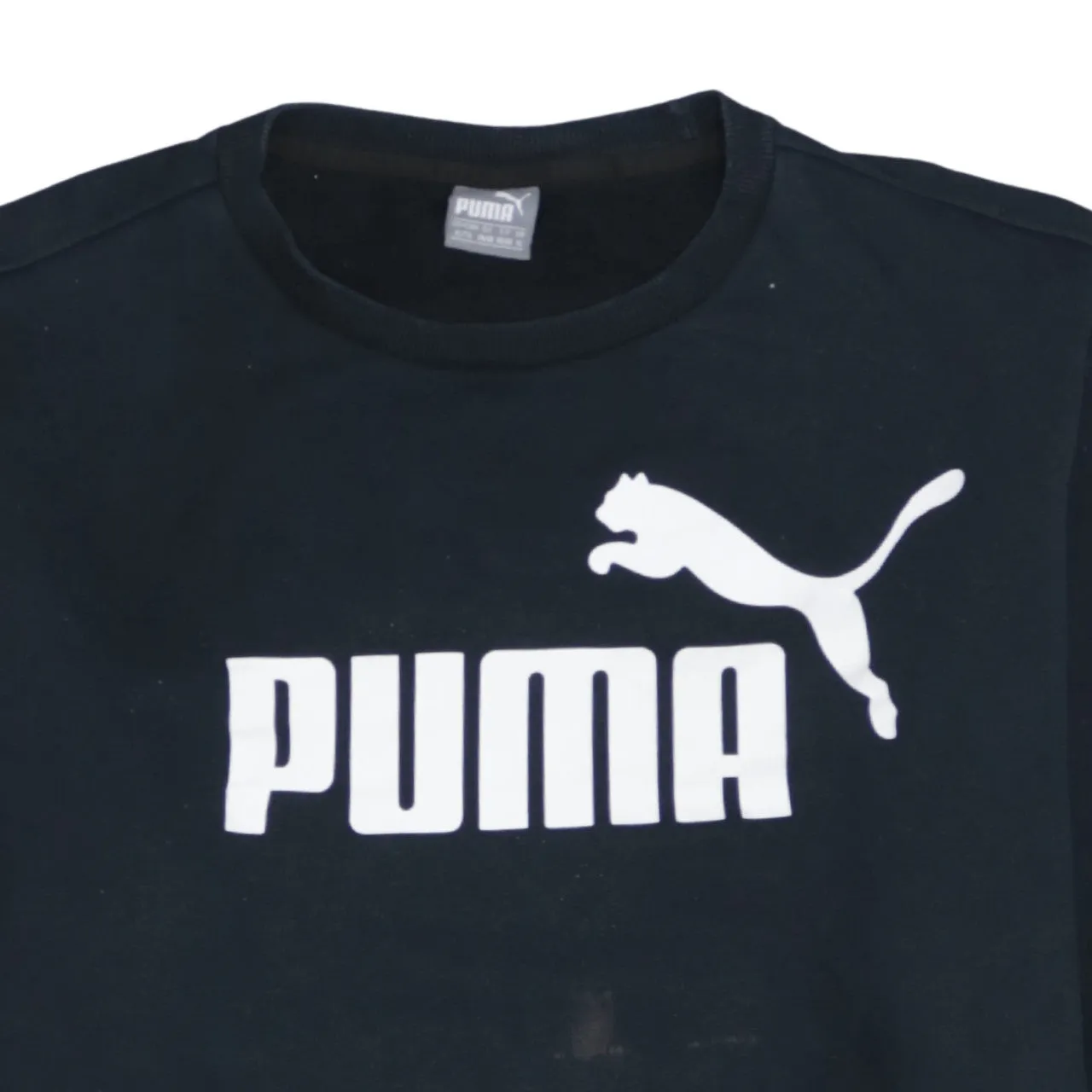 Puma Black Sweatshirt Men's XLarge Printed Logo Crewneck Ribbed Cuffs Pullover Top sold by Vintage Club product image thumbnail 3