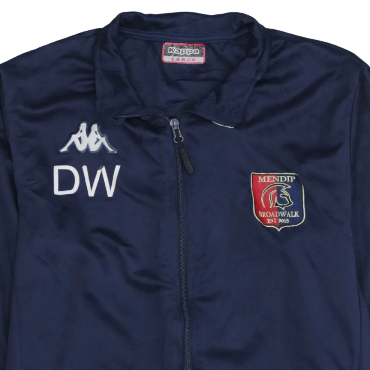 Kappa Navy Blue Track Jacket Women's Large Embroidered Crest DW Initials Zip Top sold by Vintage Club product image thumbnail 3
