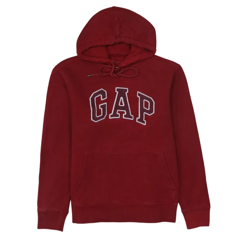 Gap Burgundy Red Hoodie Men's Small Embroidered Logo Front Pocket Pullover Sweatshirt sold by Vintage Club