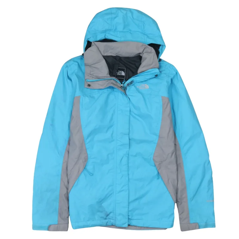 The North Face Blue Grey Hooded Jacket Men's Medium Zip Pockets Embroidered Logo Windbreaker sold by Vintage Club