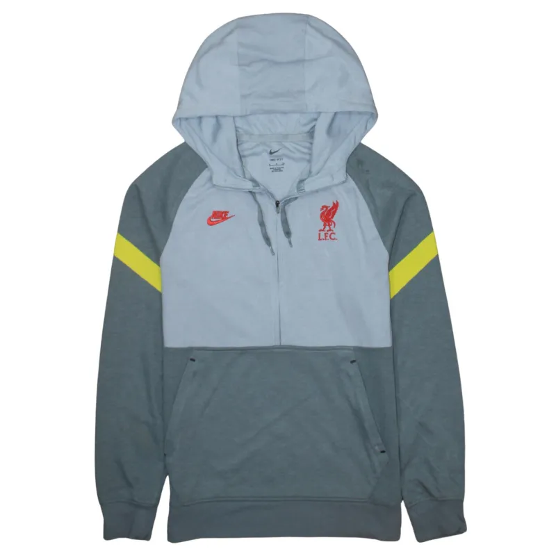 Nike Grey Colour Block Hoodie Women's Small Liverpool LFC Embroidered Logos Pullover Sweatshirt sold by Vintage Club