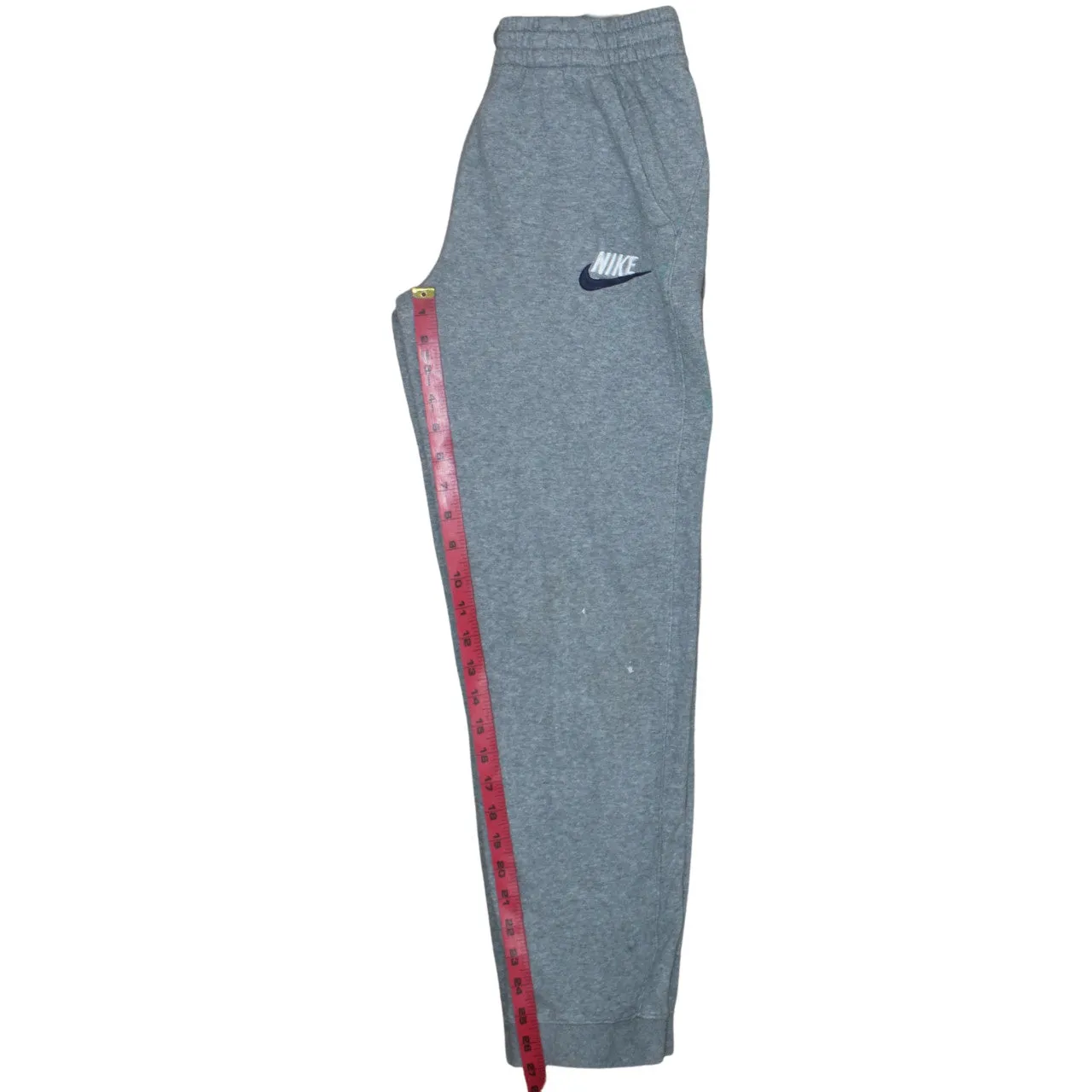 Nike Grey Joggers Men’s Large Embroidered Swoosh Logo Cuffed Fleece Sweatpants sold by Vintage Club product image thumbnail 5