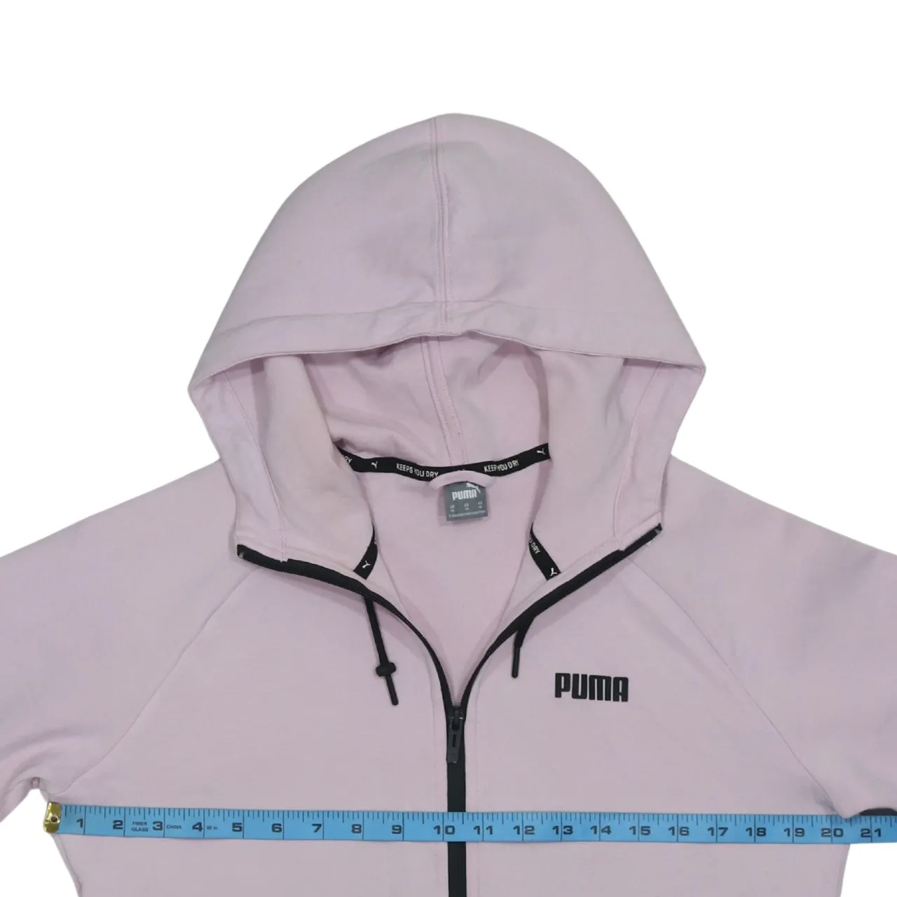 Puma Light Pink Full Zip Hoodie Women’s XLarge Printed Logo Drawstring Hood Casual Top sold by Vintage Club product image thumbnail 5