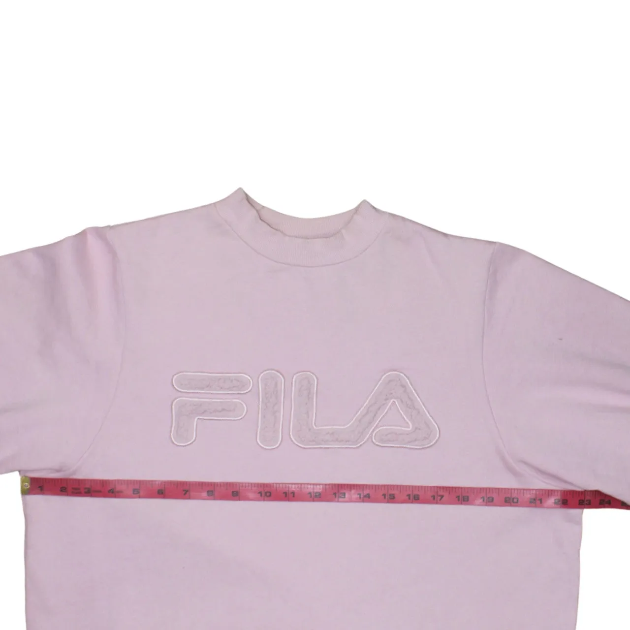 Fila Light Pink Sweatshirt Women's XLarge Textured Logo Crewneck Pullover Fleece Top sold by Vintage Club product image thumbnail 5