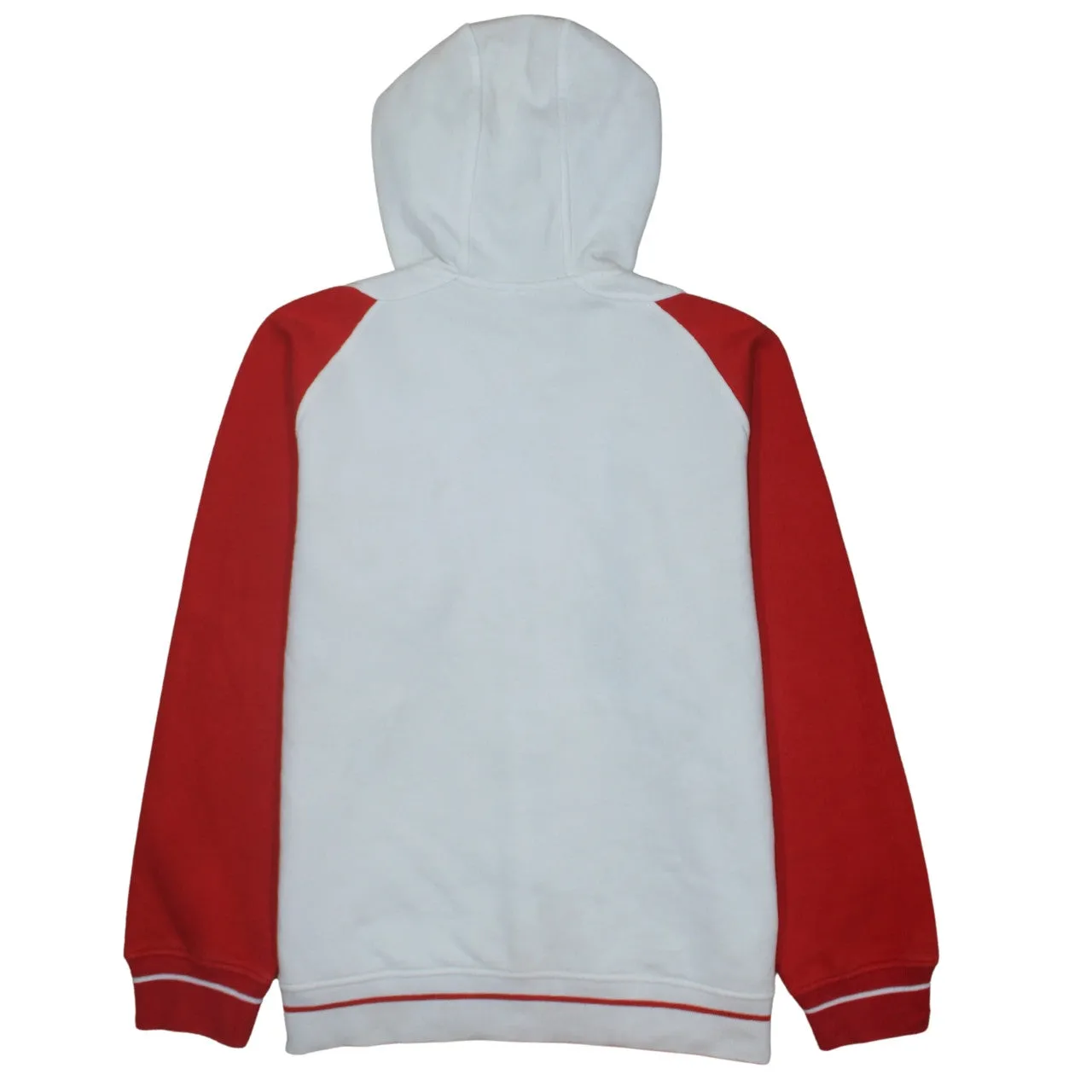 Adidas White Red Hoodie Men's Small Full Zip Drawcord Logo Pocket Sweatshirt sold by Vintage Club product image thumbnail 2