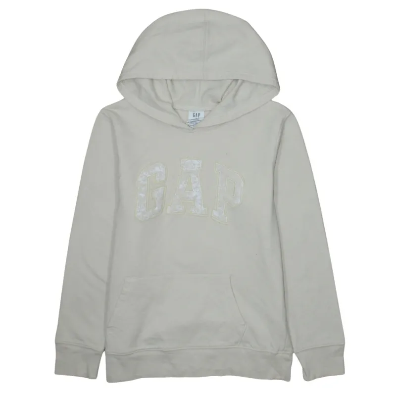 Gap Beige Cream Hoodie Men's Small Embroidered Logo Front Pocket Pullover Sweatshirt made by GAP