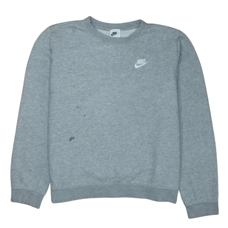 Nike Grey Sweatshirt Men's Medium Embroidered Swoosh Logo Crewneck Pullover Jumper sold by Vintage Club