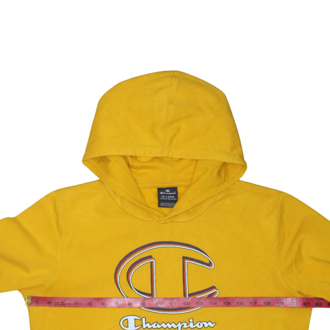 Champion Yellow Hoodie Women’s XXLarge Big Printed Logo Front Pocket Pullover Sweatshirt sold by Vintage Club product image thumbnail 5