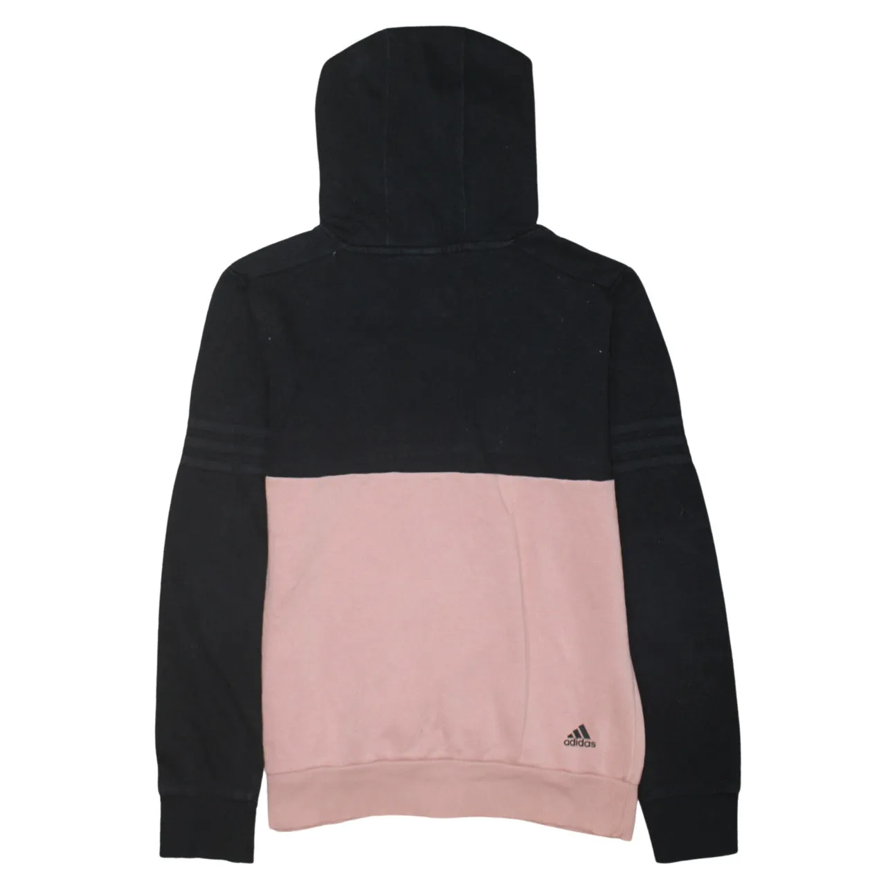 Adidas Black Pink Hoodie Men's XSmall Big Logo Colour Block Fleece Pullover Sweatshirt sold by Vintage Club product image thumbnail 2