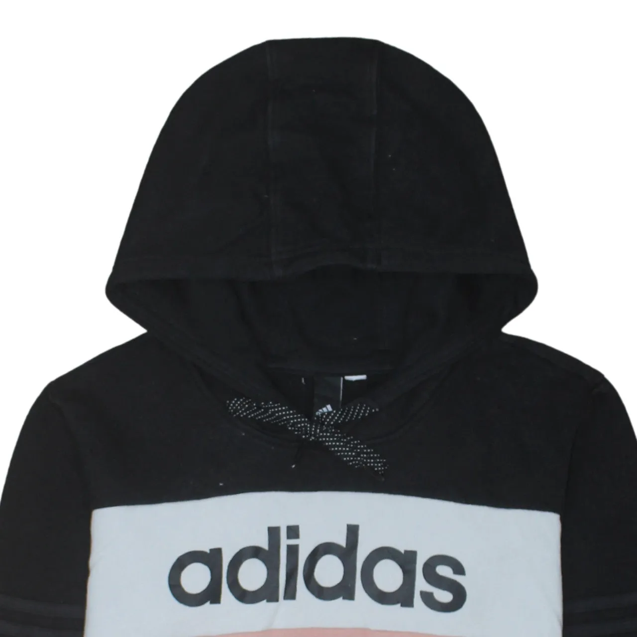 Adidas Black Pink Hoodie Men's XSmall Big Logo Colour Block Fleece Pullover Sweatshirt sold by Vintage Club product image thumbnail 3