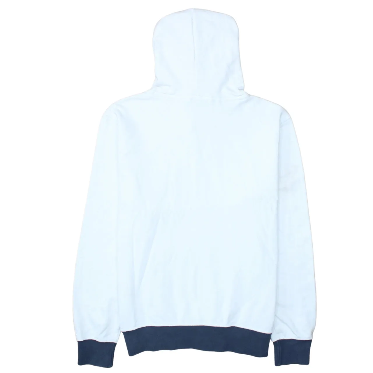 Champion White Hoodie Women’s Large Embroidered Big C Logo Navy Ribbed Hem Sweatshirt sold by Vintage Club product image thumbnail 2