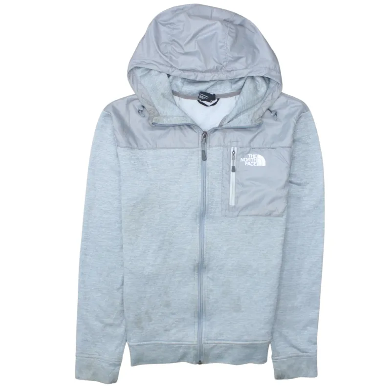 The North Face Light Grey Hoodie Men's Small Full Zip Chest Pocket Printed Logo Sweatshirt sold by Vintage Club
